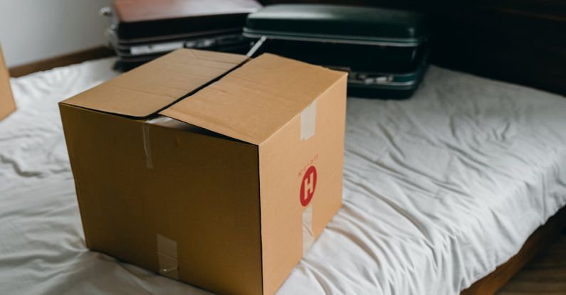 Under-Bed Storage - Carton box and suitcases for relocation on bed